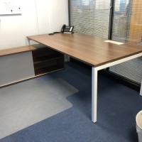 Nova walnut executive desk with storage
